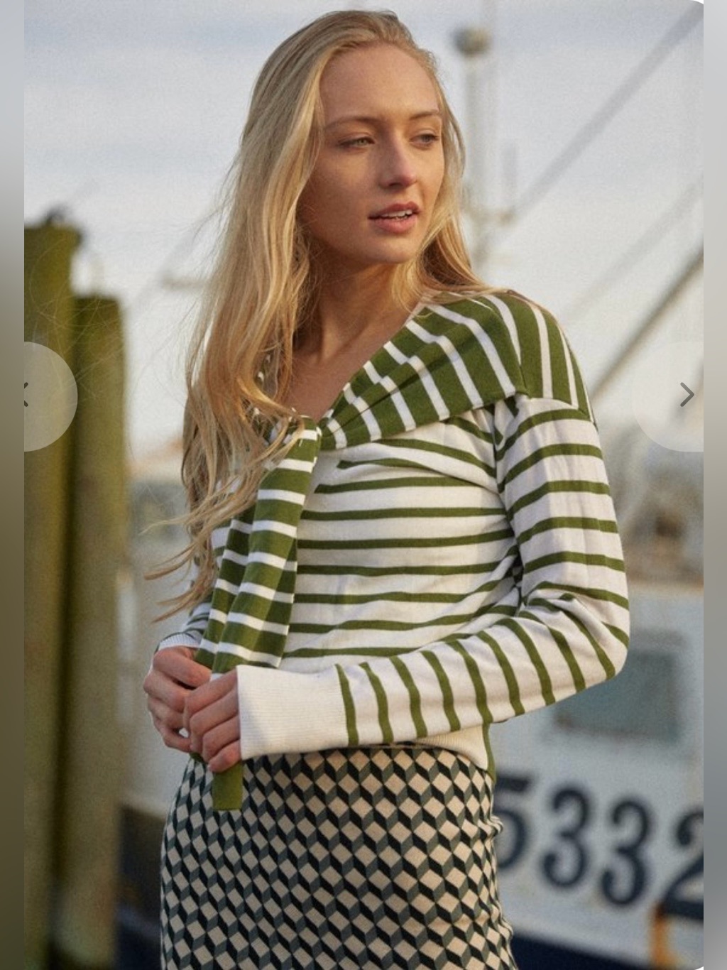 Veronica Beard Leni 100% Merino Wool Striped Drawstring Sweater Size S